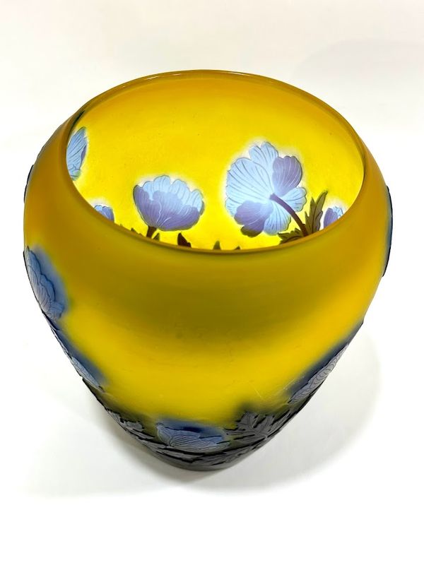 Emile Gallé Vase Aux Anémones Antiquités Art Nouveau