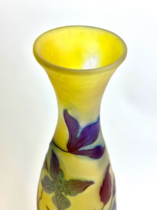 Emile Gallé Vase “clematis” Art Nouveau Antiques 