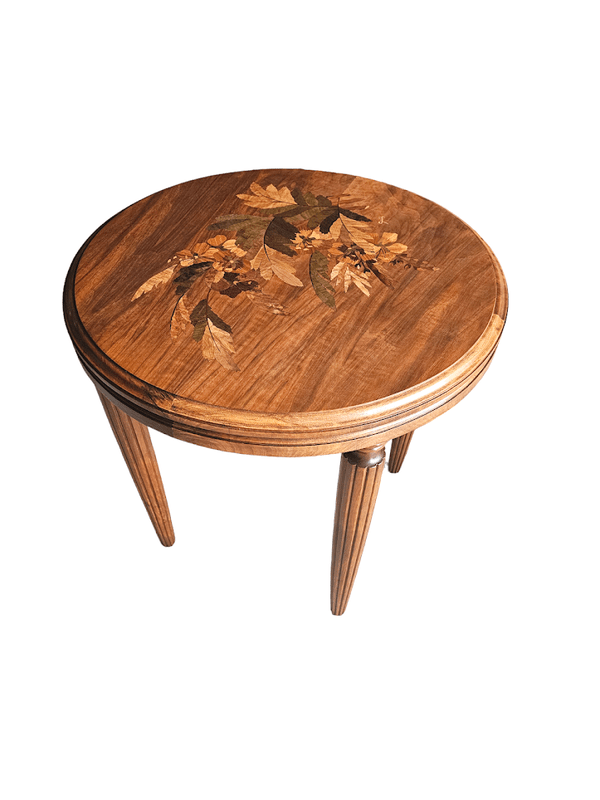 Paul Guth Grand Guéridon Ovale "Décor Floral"