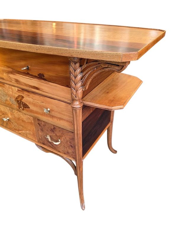 Emile Gallé Rare Commode 'L'orge" – Image 6