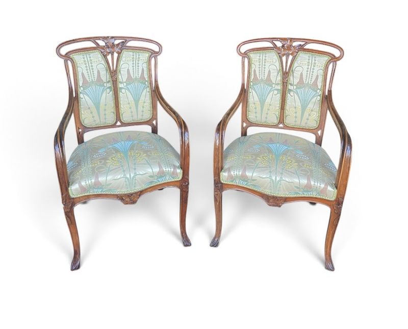 Majorelle Paire De Fauteuils "Lierre"