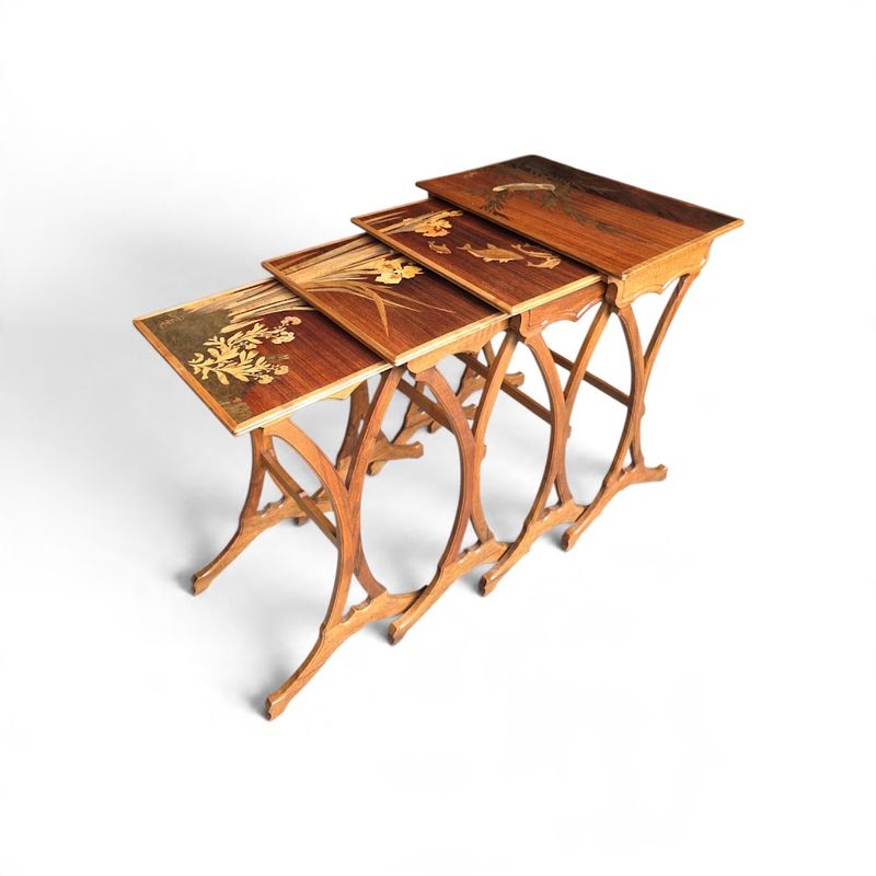 Emile Gallé Tables Gigognes "Au Martin Pécheur"