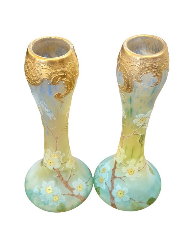 Legras Paire de Vase "Fleurs de Pommier" – Image 4
