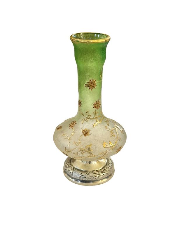 Daum Nancy Vase Miniature "Aux Chardons"